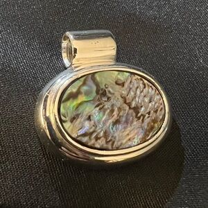 Roman Elegant Silver Abalone Pendant